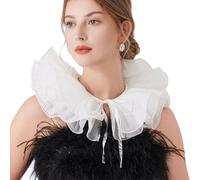 CAZSTYK Colletto gorgiera Staccabile Unisex in Stile Clown, White