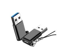 CAZSTYK Convertitori da USB C a USB 3.0 in lega di alluminio Trasmissione da 5 Gbps Ricarica rapida con corda AntiLoss Compatibilità universale Tipo C a USB a Convertitori Adattatore caricabatterie