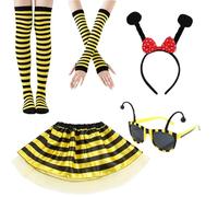 CAZSTYK Costume da api per donne adulte set di api da miele costumi cosplay di Halloween divertimento fingere di giocare accessori api accessori, M, Taglia unica