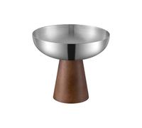 CAZSTYK da dessert in acciaio inossidabile con base in legno Elegante ciotola per gelato a stelo, ideale per riunioni famiglia, tazza da dessert alla