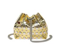 CAZSTYK Elegante borsa a tracolla per donne e ragazze, piccola borsa a tracolla con finitura in pelle PU e tracolla a catena, Oro