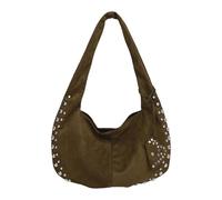 CAZSTYK Elegante borsa con borchie retrò borsa a tracolla da ufficio morbida borsa ascellare con comoda tracolla per uso quotidiano elegante borsa autunnale, Verde, One Size