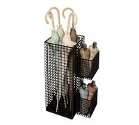 CAZSTYK Elegante supporto per ombrelli in ferro per l'organizzazione dell'ingresso Protezioni del pavimento di stoccaggio a più scomparti con base stabile Ombrelli Stand per ingresso domestico