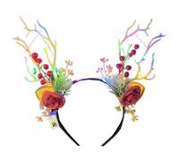 CAZSTYK Fascia per capelli con corna di Natale a LED, accessori per feste lampeggianti per feste di Natale