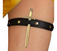 CAZSTYK Fascia regolabile per gambe in pelle con morbida imbottitura, ideale per una lunga durata durante concerti o giarrettiera per gambe da sposa, LP415 oro, Taglia unica