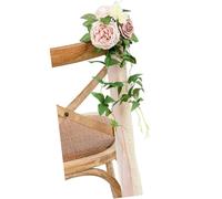 CAZSTYK Fiori per sedie da Matrimonio bucoliche per Tutte Le Stagioni, C | Design con cinturini da allacciare rapidamente, accessori da sposa riutilizzabili resistenti a tutte le condizioni