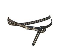 CAZSTYK Flessibile Due Cicli Modificabile Cintura Ventilata Sostanza PU Legame Continuo Tailoring PU Leather Doppio Ciclo Cintura, Nero , Taglia unica