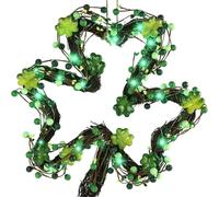 CAZSTYK Ghirlanda decorativa facile da appendere con semplice gancio, ornamento verde per le vacanze per una rapida installazione del giorno di Patrick su qualsiasi superficie Ghirlanda di fiori in