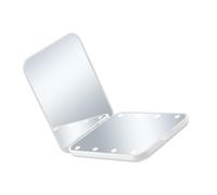 CAZSTYK Mirroring portatile con ingrandimento 2x illuminato, White | Luce LED naturale per un controllo cosmetico preciso, luminosi a LED migliore visualizzazione dei