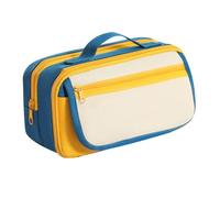 CAZSTYK Organizer per astuccio multiscomparto a strati, Yellow | Tasca frontale, maniglia per trasporto per l ' uso sulla scrivania della scuola