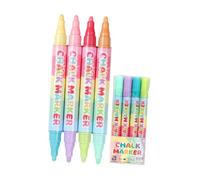 CAZSTYK Pennarello per lavagna con punta a base, 4 pieces of 8color | Reversibile da 6 mm con scrittura a colori vivaci per lavagne e insegne per progetti creativi scolastici