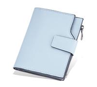 CAZSTYK Portafoglio con cerniera con oltre 10, Light blue | Prodotto in morbida sostanza PU con disposizione a scomparti multipli e buste per carte organizzate
