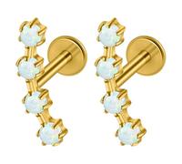 CAZSTYK Premium G23 metallo Lip Studs con design curvo High Polish Labret fermo per una vestibilità sicura e look elegante Flat Back Labret, One Size, come descritto, come descritto