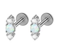CAZSTYK Premium G23 metallo Lip Studs con design curvo High Polish Labret fermo per una vestibilità sicura e look elegante Flat Back Labret