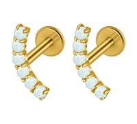 CAZSTYK Premium G23 metallo Lip Studs con design curvo High Polish Labret fermo per una vestibilità sicura e look elegante Flat Back Labret, One Size, come descritto, come descritto