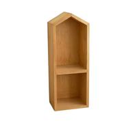 CAZSTYK Ripiano espositivo per articoli, Double layer old col | Organizer da tavolo in legno a forma casa per appunti, libri, articoli cancelleria, ordine spazio