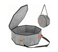 CAZSTYK Robusta scatola impilabile in poliestere per cappelli a tesa larga, organizer da viaggio con manici rinforzati, scatola per cappelli di grande capacità