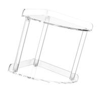 CAZSTYK Scaffale angolare a due ripiani in acrilico per massimizzare lo spazio sul piano di lavoro, casa o cucina, con design trasparente