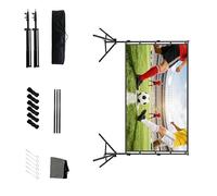 CAZSTYK Schermo di proiezione amichevole di viaggio con la struttura del doppio stand e lo schermo di proiezione della luce solare all'aperto ottimizzato di resistenza anti luce