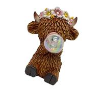 CAZSTYK Scultura a palloncino con campo attivato e statua di creatura alata, decorazione per esterni con luci a LED, arte in resina impermeabile per cortile, patio, bella scultura di erba animale