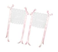 CAZSTYK Set 2 Decorazioni per Lo Schienale della Sedia, B | Decorazioni per matrimoni in pizzo con cinghie a nastro per espositori per sedie per coppie e tavolini per lo stile