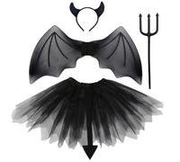 CAZSTYK Set costume arcobaleno Halloween Cosplay, Black devil four pie