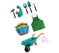 CAZSTYK Set da giardinaggio per bambini per avventure in spiaggia, parco e casa, promuove la creatività e il legame familiare con rastrelli, carrello, pala, giocattolo per attività familiari