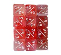 CAZSTYK Set Dadi da Gioco da Tavolo con Numeri, Red And White | Cubi da gioco in acrilico da 16 mm, set attività da 25 per l ' uso in gruppi feste