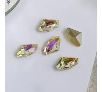 CAZSTYK Set di 10 ciondoli per unghie a forma di goccia d'acqua, a forma di cuore e farfalla, con strass appuntiti per nail art, decorazioni fai da te