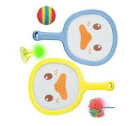 CAZSTYK Set di racchette da tennis per bambini con 3 palline da allenamento morbide e volani per giochi sportivi al chiuso e all'aperto, include borsa per riporre le racchette da tennis con manico in