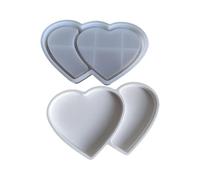 CAZSTYK Silicone di forma del cuore del doppio del commestibile per i vassoi decorativi ed il commestibile del cuore di romanticismo