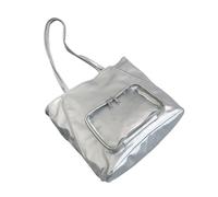 CAZSTYK Spaziosa borsa da lavoro pratica PU Undearm borsa casual zaino borsa a tracolla quotidiana per ufficio viaggi business essenziale PU spalla per le donne, Argento, One Size