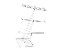 CAZSTYK Supporto per gioielli in acrilico robusto alla moda per collane, bracciali e orecchini, organizer trasparente con torre multipla portatile