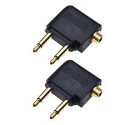 CAZSTYK Ulteriori auricolari in oro impiallacciato da 3,5 mm per aerei con centro in bronzo rinforzato per una trasmissione del suono chiara al processore del suono delle compagnie aeree connessione