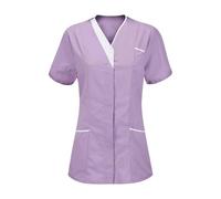 CAZSTYK Uniformi di pulizia a maniche corte con scollo a V scrub top lavoro camicetta infermieristica scrub camicia pulizia per le donne, V, XL