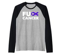Cazzo Cancer Tshirt - Cazzo Pancreatic Cancro Consapevolezza Maglia con Maniche Raglan