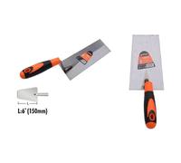 CAZZUOLA ACCIAIO 150MM 6" MANICO ANTISCIVOLO SPATOLA TRAPEZOIDALE MURATORE 90499