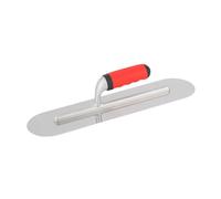 Cazzuola per stucco con angoli arrotondati, in acciaio inox, professionale, con impugnatura ergonomica, struttura antiruggine, 40 cm x 10 cm