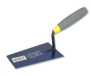 Cazzuola Punta Quadra Modello Italiano. Con Manico In Gomma Antiscivolo Ergonomico 'Sintesi'.