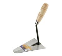 Cazzuola saldata da 180 x 125 mm con manico in legno, ideale per applicare o tagliare materiali nei lavori di costruzione e giardinaggio.