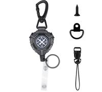 CB - Supporto per microfono retrattile, gancio per microfono, resistente, per radio CB, accessorio per radio CB, accessorio per radio e camion, cavo in acciaio inox da 81,3 cm, montaggio con anello a