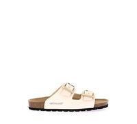 CB9952 GRUNLAND Sara Ciabatta Donna 2 Fibbie BIRK Classico col Pesca Sottopiede Soft Vera Pelle Pesca 36