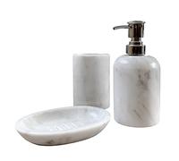 CBAM Set da Bagno in Marmo Bianco Carrara Marble bathroom furniture set Soap dispenser Toothbrush holder Sculpture soap dish