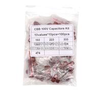 CBB Capacitor Assortment Kit 100V 10nF-470nF 100PCS=10values*10pcs Metallized Polyester Film Capacitors KIT DIY