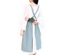 CBBEONRN Grembiule da Donna Giapponese in Cotone con 2 Tasche Chef Abiti da Lavoro per Cucina Ristorante Cottura Giardinaggio Pittura Pettorina Vintage Grembiule da Cucina Blue,One Size