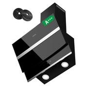 CIARRA CBCB6736N Classe A Cappa Aspirante 60 cm 750 m³/h in Acciaio Inox Scarico Aria/Ricircolata Filtro per CBCF003 Cappa a Parete con Pannello Touch Illuminazione a LED Nero