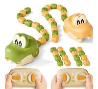 CBDYWVR Gioco Serpente Magnetico Telecomando Testa Coccodrillo USB | ABS resistente per feste familiari, percorsi creativi e sfide indoor con luci LED, effetti sonori e raccolta automatica