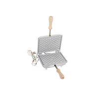 CBE Elettrodomestici Biscottiera Elettrica per Ferratelle Abruzzesi MOD. 5010100, Piastra per Cialde Sottili con Design Tradizionale, in Alluminio e Manici in Legno