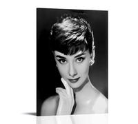CBEJFGTX Audrey Hepburn Classic Black and White Art Photo - Stampa da parete, decorazione moderna per camera familiare, 50 x 75 cm