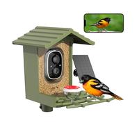 cbeyook Telecamera intelligente per mangiatoia per uccelli con identificatore di specie AI, alimentazione solare, video HD 2,5 K, avvisi di movimento, regalo per giardino all'aperto e birdwatching
